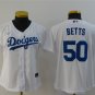 women's Baseball Team Uniform #50 Mookie Betts Jerseys White Home CoolBase League ladys Shirts