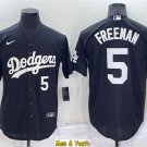 men's & youth Baseball Team Uniform #5 Freddie Freeman Jerseys Black Turn Back The Clock Shirts