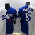 men's & youth Baseball Team Uniform #5 Freddie Freeman Jerseys Split Blue/White CoolBase Shirts