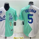 men's & youth Baseball Uniform #5 Freddie Freeman Jerseys 2022 All-Star White/Green Split Shirts
