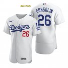 men's & youth Baseball Team Uniform #26 Tony Gonsolin Jerseys White Home FlexBase League Shirts