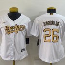 women's Baseball Uniform #26 Tony Gonsolin Jerseys White 2022 All-Star Game CoolBase ladys Shirts