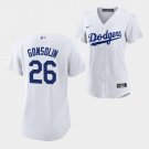 women's Baseball Team Uniform #26 Tony Gonsolin Jerseys White Home CoolBase League ladys Shirts