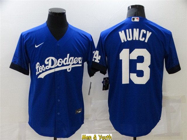 men's & youth Baseball Team Uniform #13 Max Muncy Jerseys Royal City Connect CoolBase League Shirts