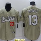 men's & youth Baseball Team Uniform #13 Max Muncy Jerseys Gold Pinstripe CoolBase League Shirts