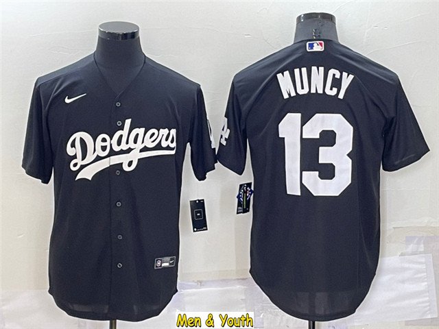 men's & youth Baseball Team Uniform #13 Max Muncy Jerseys Black Turn Back The Clock CoolBase Shirts