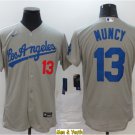 men's & youth Baseball Team Uniform #13 Max Muncy Jerseys Gray Road FlexBase League Shirts