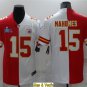 men's & youth Football Uniform #15 Patrick Mahomes Jersey Red/White Split Super Bowl LVII Shirts