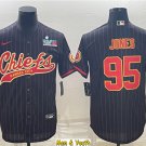 men's & youth Football Uniform #95 Chris Jones Jerseys Black 2023 Super Bowl LVII Baseball Shirts