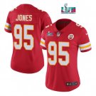 Women's Football Team Uniform #95 Chris Jones Jersey Red 2023 Super Bowl LVII Game ladys Shirts