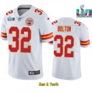 men's & youth Football Team Uniform #32 Nick Bolton Jersey White 2023 Super Bowl LVII Game Shirts