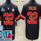 men's & youth Football Team Uniform #32 Nick Bolton Jersey Black 2023 Super Bowl LVII Game Shirts