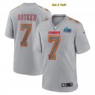 men's & youth Football Team Uniform #7 Harrison Butker Jersey Gray Super Bowl LVII Atmosphere Shirts