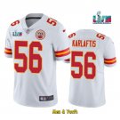 men's & youth Football Team Uniform #56 George Karlaftis Jersey White Super Bowl LVII Game Shirts