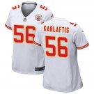Women's Football Team Uniform #56 George Karlaftis Jersey Game Player White League ladys Shirts