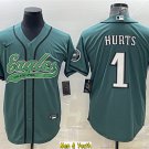 men's & youth Team Football Uniform #1 Jalen Hurts Jerseys Green CoolBase Baseball Shirts