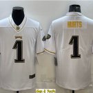 men's & youth Football Team Uniform #1 Jalen Hurts Jerseys White Golden Edition League Shirts