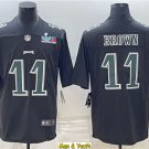 men's & youth Football Team Uniform #11 A.J. Brown Jerseys Black Super Bowl LVII Game Fashion Shirts