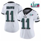 Women's Football Team Uniform #11 A.J. Brown Jerseys White 2023 Super Bowl LVII Game ladys Shirts