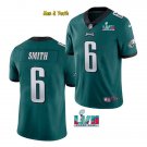 men's & youth Football Team Uniform #6 DeVonta Smith Jerseys Green 2023 Super Bowl LVII Game Shirts