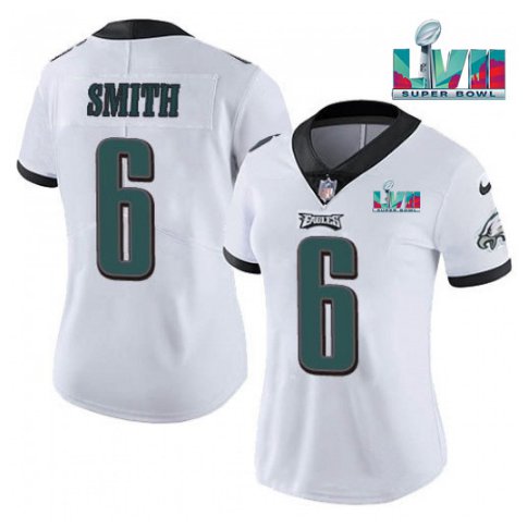Women's Football Team Uniform #6 DeVonta Smith Jerseys White Super Bowl LVII Game ladys Shirts