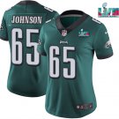 Women's Football Team Uniform #65 Lane Johnson Jerseys Green 2023 Super Bowl LVII Game ladys Shirts