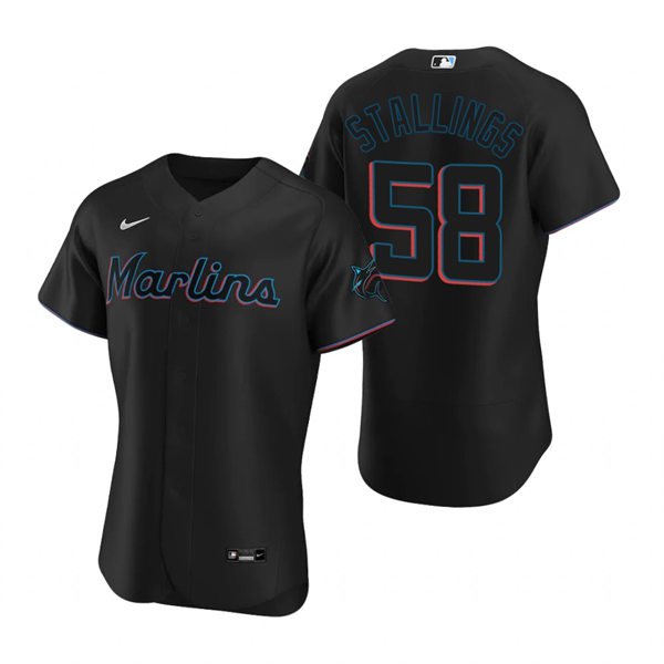 men's & youth Baseball Team Uniform #58 Jacob Stallings Jerseys Black ...