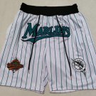 men's Marlins Shorts Just Don White 1997 World Series Mesh Zipper Pocket Baseball adults Pants