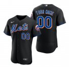 men's & youth Baseball Mets Uniform #00 Custom name number Jerseys Black FlexBase Game Shirts