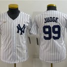 Youth Baseball Team Uniform #99 Aaron Judge Jerseys White Cooperstown CoolBase Player kids Shirts