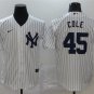 men's Baseball Team Uniform #45 Gerrit Cole Jerseys White Home CoolBase Game adults Shirts