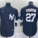 men's & youth Baseball Uniform #27 Giancarlo Stanton Jerseys Black Alternate CoolBase Game Shirts