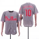men's & youth Baseball Retro Uniform #10 J.T. Realmuto Jerseys Gray FlexBase Throwback Shirts