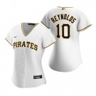 women's Baseball Pirates Uniform #10 Bryan Reynolds Jerseys White Home CoolBase Game ladys Shirts