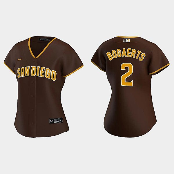 women's Baseball Padres Uniform #2 Xander Bogaerts Jerseys Brown Alternate Cool Game ladys Shirts