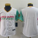 Youth Baseball Padres Uniform Blank Jerseys White City Connect CoolBase Game Team kids Shirts