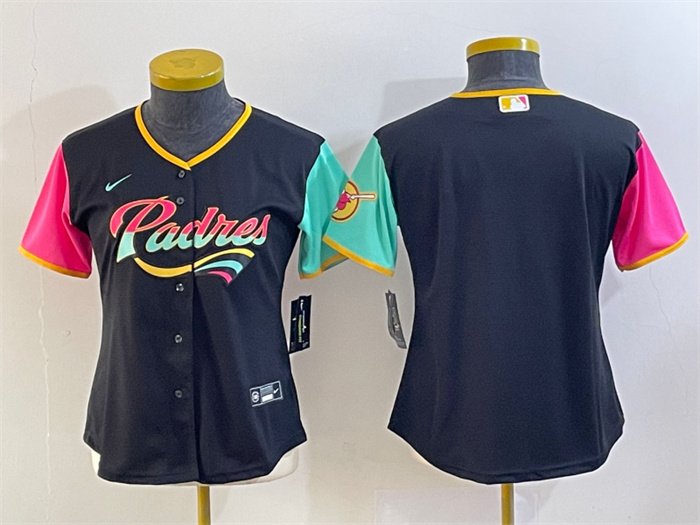 women's Baseball Padres Uniform Blank Jerseys Black City Connect Cool Game Team ladys Shirts