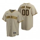 men's & youth Baseball Padres Uniform #00 Custom name number Jerseys Tan/Sand CoolBase Game Shirts