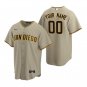 men's & youth Baseball Padres Uniform #00 Custom name number Jerseys Tan/Sand CoolBase Game Shirts