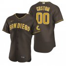 men's & youth Baseball Padres Uniform #00 Custom name number Jerseys Brown FlexBase Game Shirts