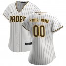 women's Baseball Padres Uniform #00 Custom name number Jerseys White Home Cool Game ladys Shirts