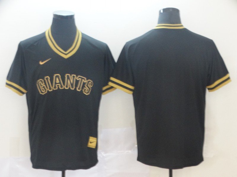 men's & youth Baseball Giants Uniform Blank Jerseys Black Gold Cooperstown V Neck Team Shirts