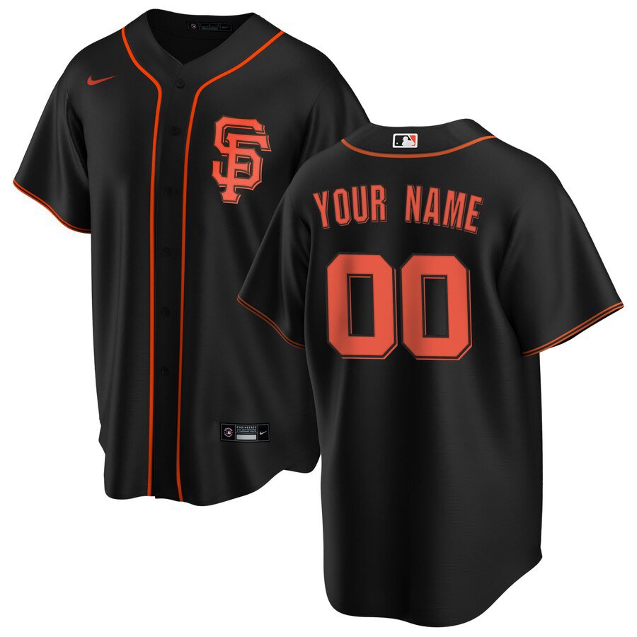 men's & youth Baseball Giants Uniform #00 Custom Jerseys Black Alternate CoolBase Game Shirts