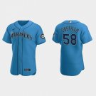 men's & youth Baseball Mariners Uniform #58 Luis Castillo Jerseys Blue Alternate Flex Game Shirts