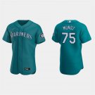 men's & youth Baseball Mariners Uniform #75 Andres Munoz Jerseys Aqua Alternate Flex Game Shirts