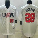 men's & youth Baseball Cardinals Uniform #28 Nolan Arenado Jerseys USA 2023 White World Game Shirts