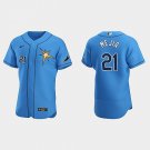 men's & youth Baseball Rays Uniform #21 Francisco Mejia Jerseys Blue Spring Training Player Shirts