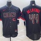 men's Baseball Reds Uniform #44 Elly De La Cruz Jerseys Black 2023 City Connect Flex adults Shirts