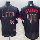 men's Baseball Reds Uniform #44 Elly De La Cruz Jerseys Black 2023 City Connect Flex adults Shirts