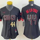 women's Baseball Reds Uniform #44 Elly De La Cruz Jerseys Black 2023 City Connect Cool ladys Shirts